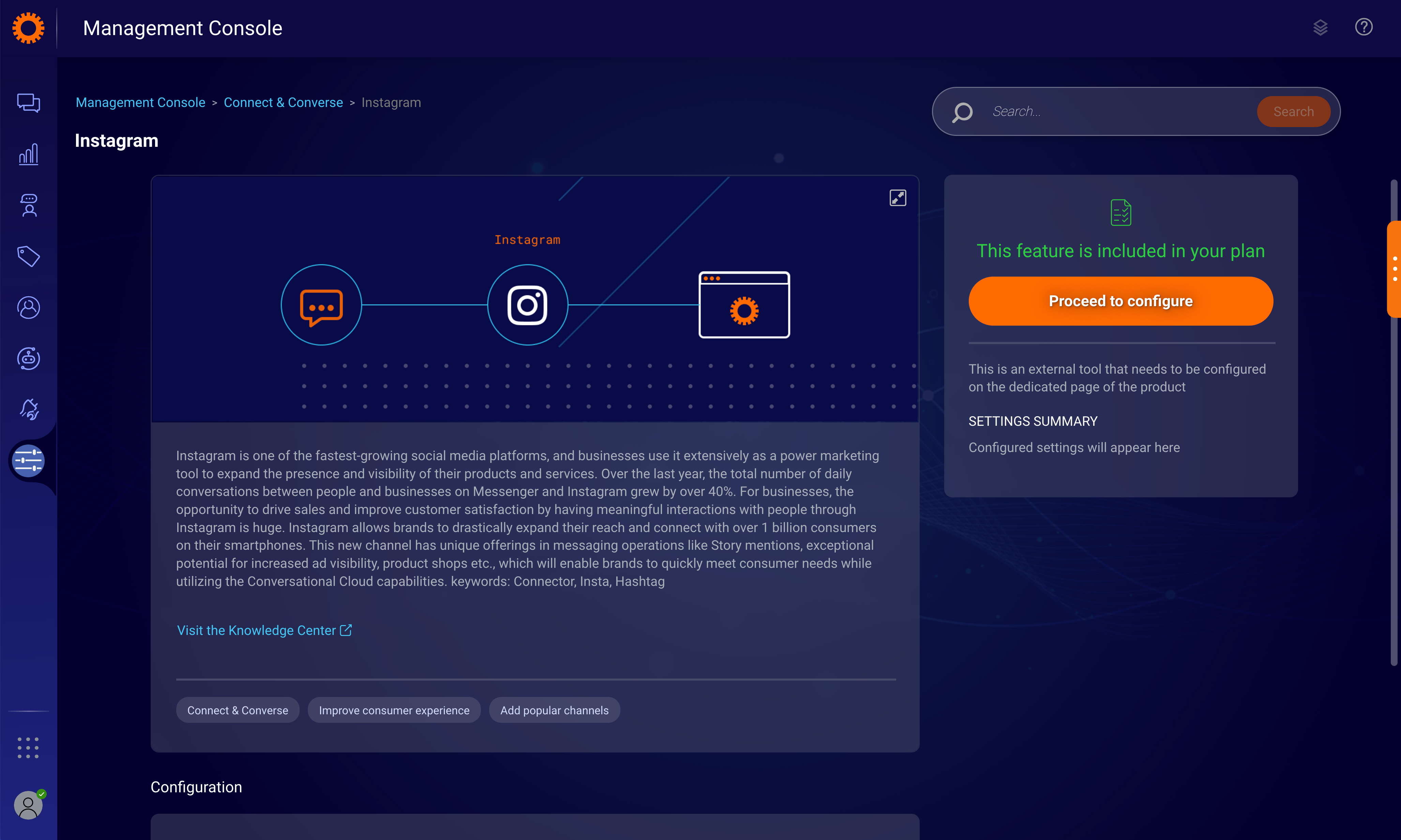 Instagram LivePerson Knowledge Center